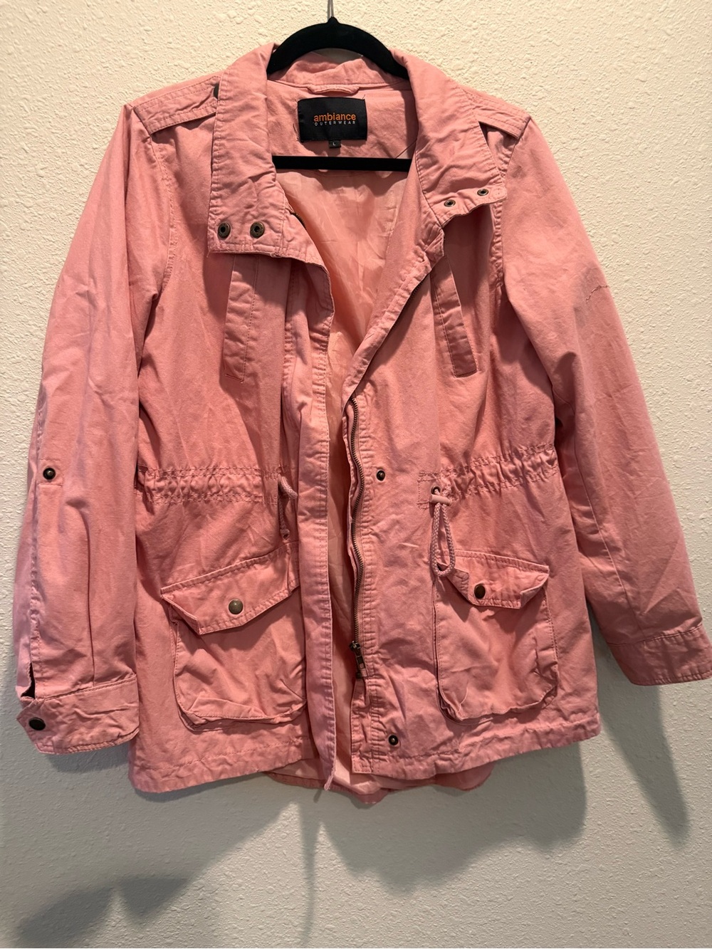Ambiance Pink Utility Jacket with Drawstring Waist